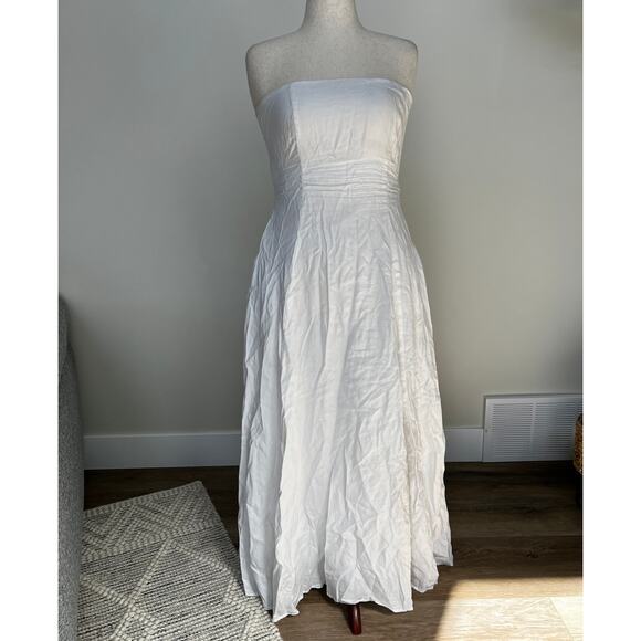 FAVORITE DAUGHTER Women's Favorite Linen Dress Size 10 In White - Picture 4 of 12